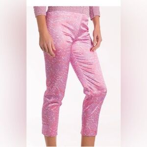 NWOT LEGGIADRO PRINT VISCOSE COTTON CAPRI IN PINK ZEBRA